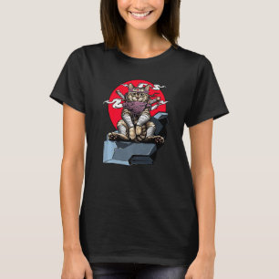 T-shirt Samurai Chat Japonais Katana Guerrier Ninja Épée V
