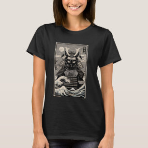 T-shirt Samurai Chat Vintage japonais Ukiyo e Art