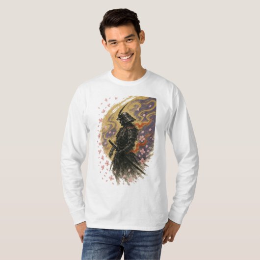 T-shirt 【Samurai Cherry Blossom Long Sleeve T-Shirt】 (Devant entier)
