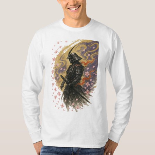 T-shirt 【Samurai Cherry Blossom Long Sleeve T-Shirt】 (Devant)
