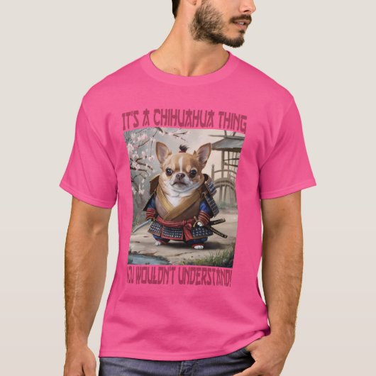 T-shirt Samurai Chihuahua Thing Funny Chien (Devant)