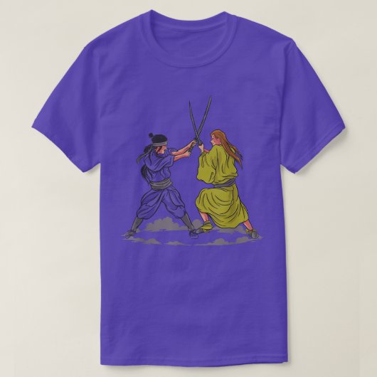 T-shirt Samurai Combattre l'épée Katana (2) (Design devant)