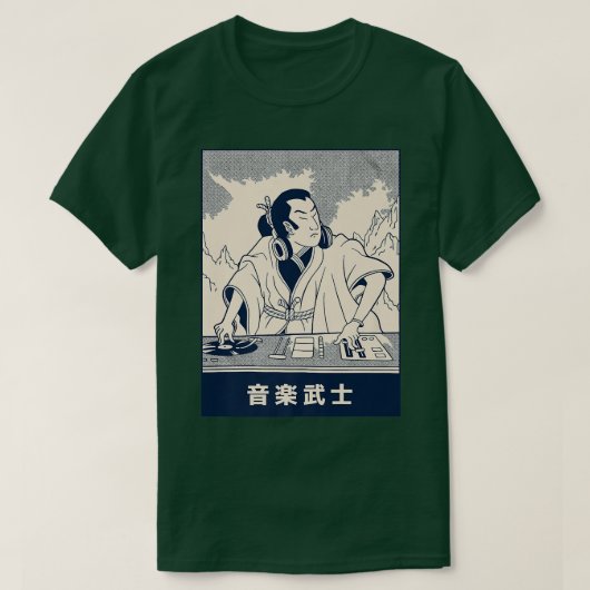 T-shirt Samurai DJ japonais Anime illustration (Design devant)