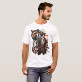 T-shirt Samurai et le tigre - L'union parfaite entre (Devant entier)