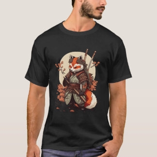 T-shirt Samurai Fox Warrior Japanese Ninja Fox Kawaii