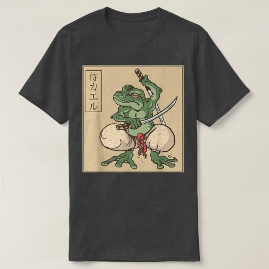 T-shirt Samurai Frog Katana Martial Arts (Design devant)