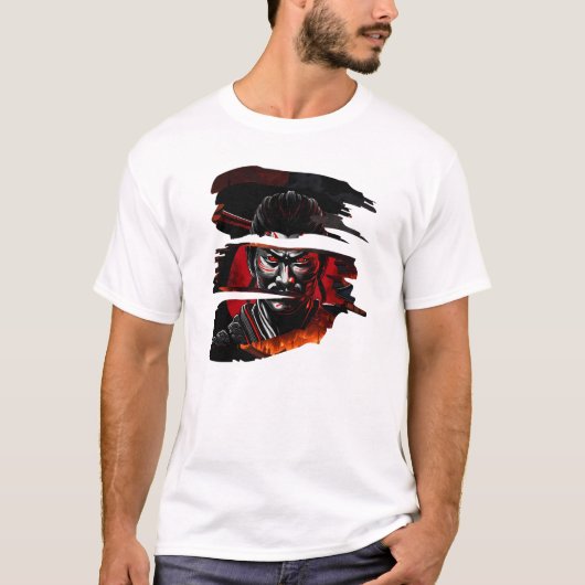 T-shirt Samurai Fury - Warrior Bushido Japanese Art (Devant)