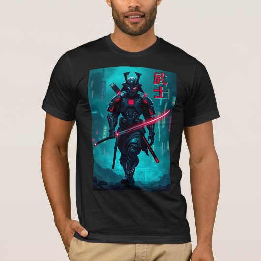 T-shirt Samurai futuriste - Tee esthétique Cyberpunk (Devant)