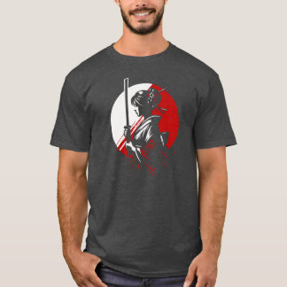 T-shirt Samurai Geisha avec Katana Rising Sun Warrior Boxy