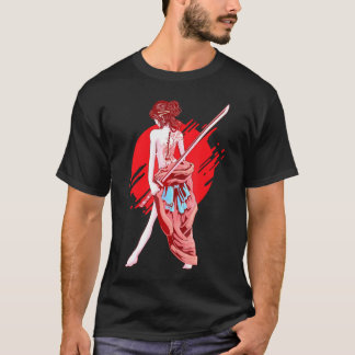 T-shirt Samurai Girl japonaise Art Anime