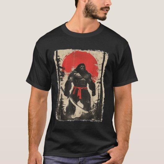 T-shirt Samurai Gorilla Guerrier épique Japon Bushido Art (Devant)
