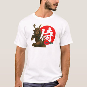 T-shirt Samurai Guerrier avec Soleil Levant et Kanji
