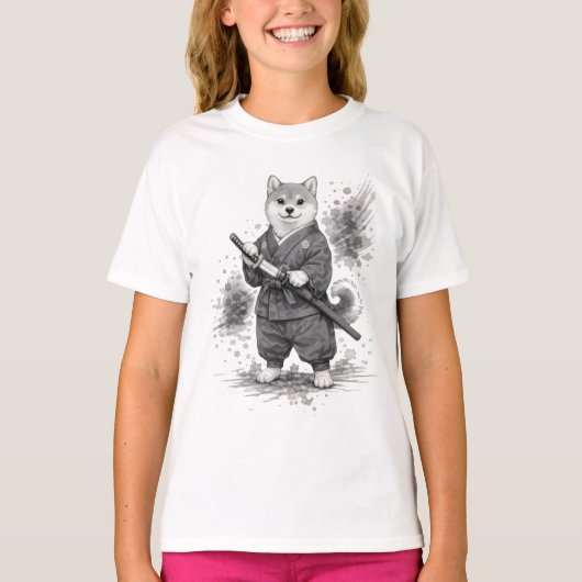 T-shirt 【Samurai Husky Ink Art Women’s T-Shirt】 (Devant)