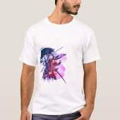 T-shirt Samurai Ink Art T-Shirt-Double Sided Blue & Green (Devant)
