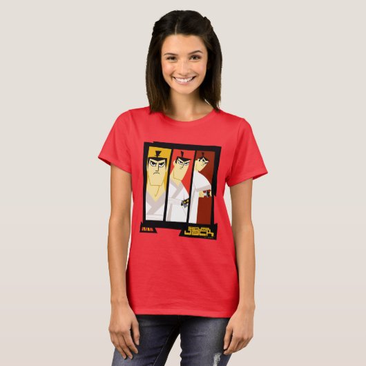 T-shirt Samurai Jack Caractère Tri-Panel Futuristic Frame (Devant entier)
