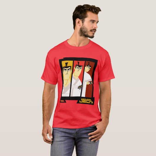 T-shirt Samurai Jack Caractère Tri-Panel Futuristic Frame (Devant entier)