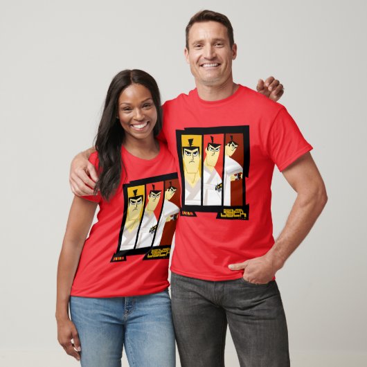 T-shirt Samurai Jack Caractère Tri-Panel Futuristic Frame (Unisexe)