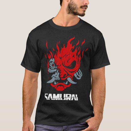 T-shirt Samurai Japanese Gaming 2077 Art Game Style retro (Devant)