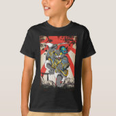 T-shirt Samurai Japonais Chat Swordsman Ninja Kitten (Devant)