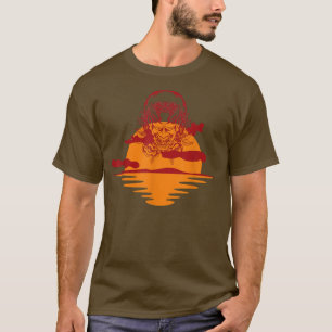 T-shirt Samurai Japonais Oni Mask Surplombant Sunset ou Su