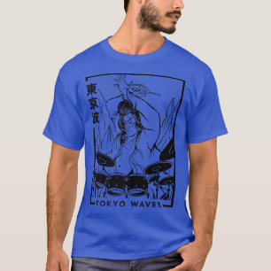 T-shirt Samurai Jouer des tambours Futurisme japonais Art
