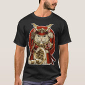 T-shirt samurai neko from japanese lucky cat (Devant)