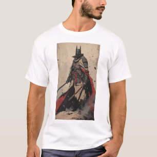 T-shirt Samurai Ninja Chevalier foncé avec Katana T-Shi