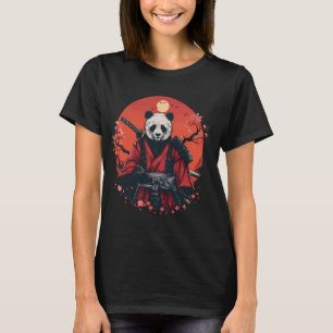 T-shirt Samurai Panda Japonais Guerrier Dessin Sak
