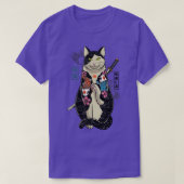 T-shirt Samurai, Samurai Cat maneki neko, Cat Japan (Design devant)
