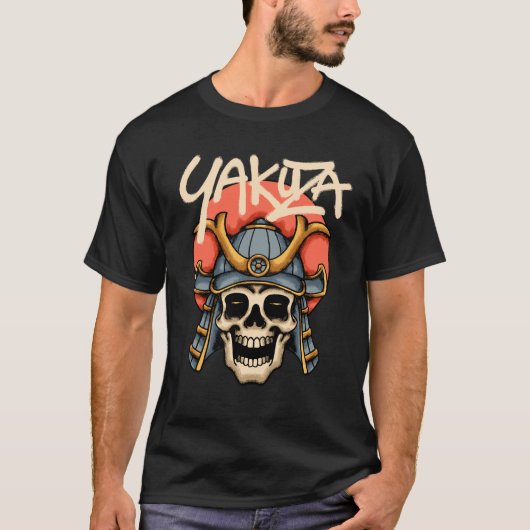 T-shirt Samurai Skull with Red Sun streetwear  (Devant)