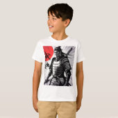 T-shirt Samurai Spirit Rising Sun Art (Devant entier)