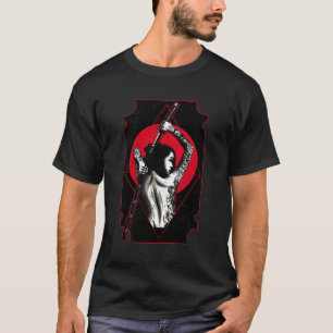 T-shirt Samurai Sword Girl Distress Style Japonais