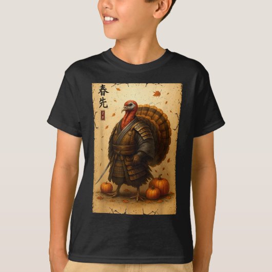 T-shirt Samurai Turkey Thanksgiving Japanese Warrior Anime (Devant)