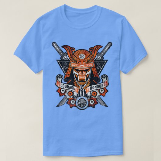 T-shirt Samurai Warrior Courage and Honour, Bushido (2) (Design devant)