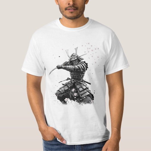 T-shirt Samurai Warrior in Action Japanese Art Ceramic  (Devant)