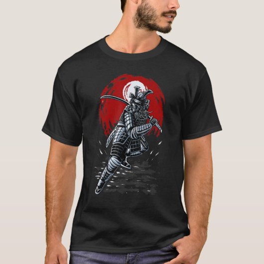 T-shirt Samurai Warrior Red Circle (Devant)