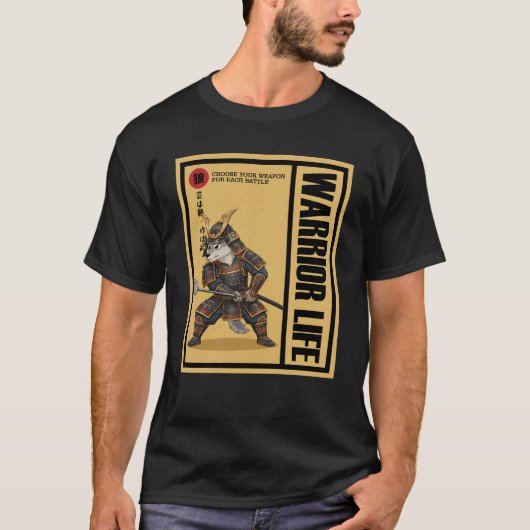 T-shirt Samurainimals Loup Arme (Devant)