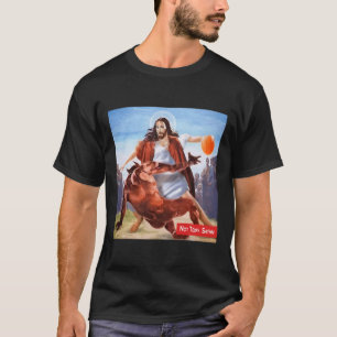 T-shirt S'amuser pas aujourd'hui Satan Jesus Crossover Bas