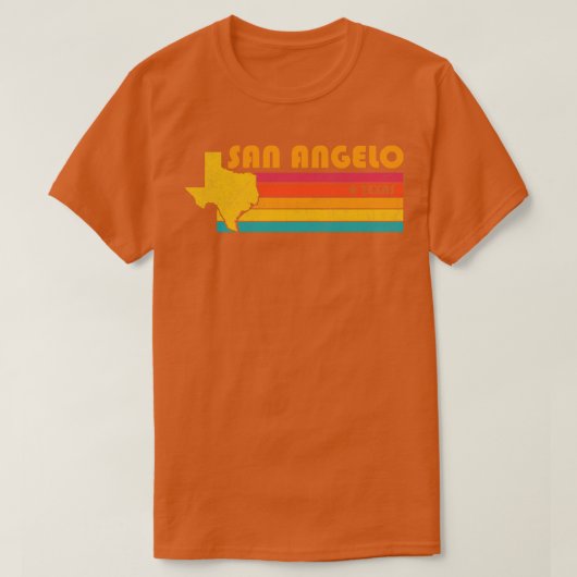 T-shirt San Angelo Texas Vintage Souvenir dénudé (Design devant)