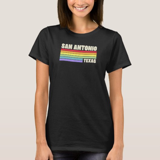 T-shirt San Antonio Texas Pride Gay pride Rainbow Flag Mer (Devant)