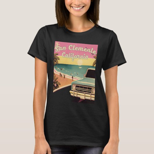 T-shirt San Clemente Retro Beach Vacation Souvenir San Cle (Devant)