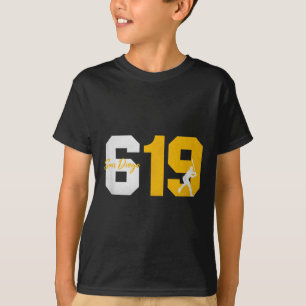 T-shirt San Diego 619 Joueur de baseball Vintage des année