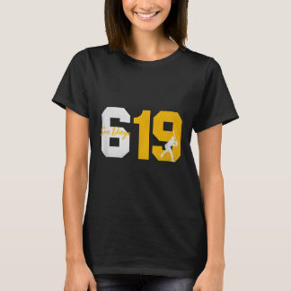 T-shirt San Diego 619 Joueur de baseball Vintage des année
