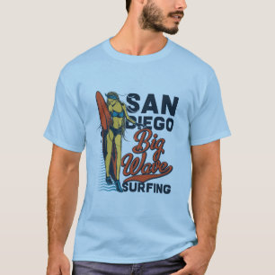 T-shirt San DIego Big Wave Surf Conception de Surf Vintage