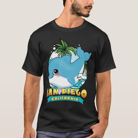 T-shirt SAN DIEGO CALIFORNIA Bébé mignon Dolphin Beach Sou (Devant)
