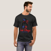T-shirt San Diego California Retro Messy Bun (Devant entier)