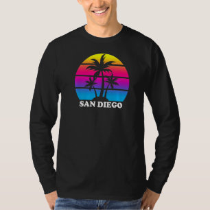 T-shirt San Diego California Retro Palm Tree Sunset Vacati