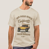 T-shirt San Diego California Surfer Paradise (Devant)