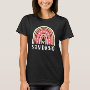 T-shirt San Diego California Usa For Women Rainbow Hearts