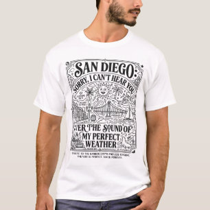 T-shirt San Diego Californie Littoral Ensoleillé Texte Lan